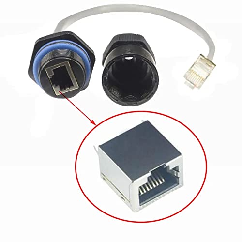 PENGLIN 2PCS Panel Mounting RJ45 Waterproof Connector M25 Cat5/5e Ethernet LAN Cable Coupler with Shield Cat5E Network Cable Outdoor LAN Coupler Adapter Male to Female - Image 3