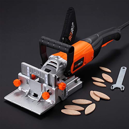 REXBETI Wood Biscuit Plate Joiner Kit with 4 Inch Tungsten Carbide Tipped Blade and 100pcs Wood Connecting Plates, Adjustable Fence and Angle Knob for Precise Positioning, Suitable for All Wood Type - Thumbnail 2