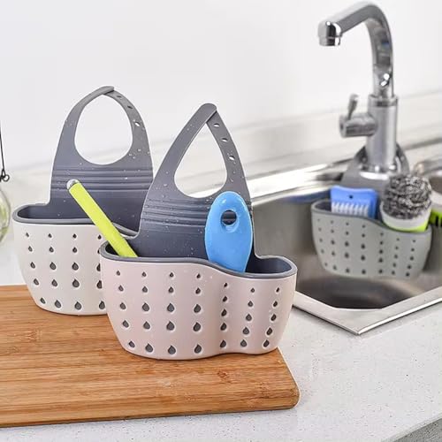 Étagère d'évier de cuisine avec panier suspendu vert réglable