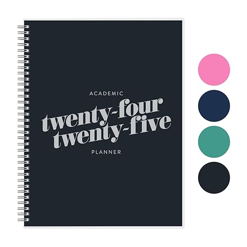 Riley's 2024-2025 18-Month Diagonal Weekly Planner - Dynamic Weekly & Monthly Agenda Planner, Durable Cover, Notes Pages, Twin-Wire Binding (8.5 x 11 inch, Black)