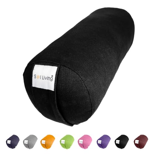 Sol Living Cylindrical Yoga Bolster Meditation Pillow, Extra Firm Cotton