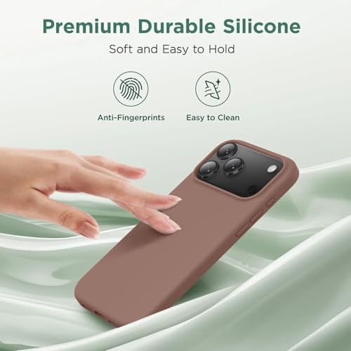 Image of Back Cover Compatible with iPhone 17 Pro Max Case Liquid Silicone Full Protection Shock Proof Back Cover for iPhone 17 Pro Max (Brown)