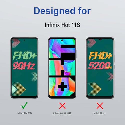 Image of ZAP CASE HD Plus Tempered Glass Screen Protector Compatible For Infinix Hot 11S (Black) Edge To Edge Coverage With Easy Installation Kit