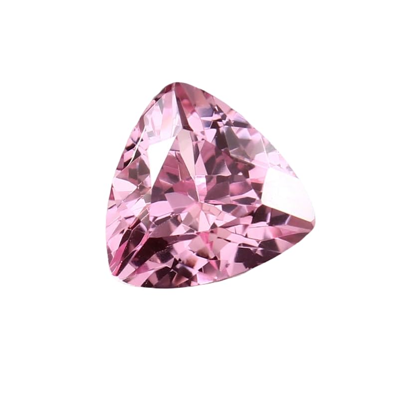 Gemme morganite naturelle taillée en trillion 8x8mm d'une brillance rare