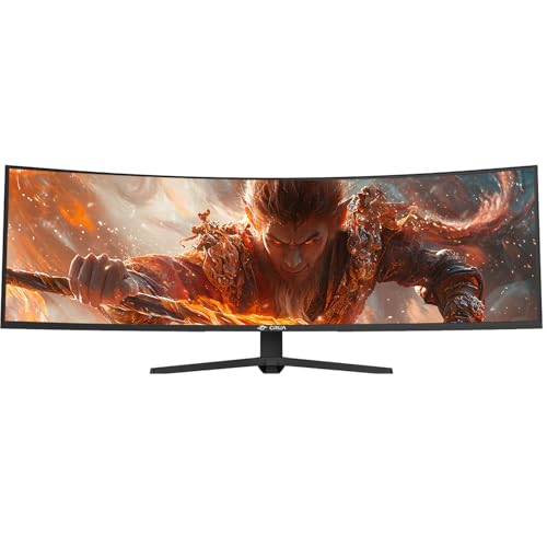 CRUA 49" Curved Gaming-Monitor | DQHD (5120 x 1440), 144 Hz/165 Hz, 1500R, 32:9, AMD FreeSync, 120% sRGB… – Ansicht 2
