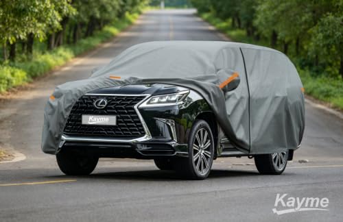 Image of Kayme Heavy Duty SUV Car Cover Custom Fit Lexus LX450 LX470 LX570 LX600 LX700h (1996-2026), Waterproof All Weather for Automobiles, Full Exterior Covers Sun Rain UV Protection.