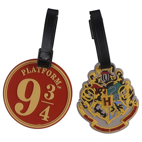 Juego de 2 etiquetas de silicona para equipaje, de Harry Potter, para bolsos, maletas y viajes