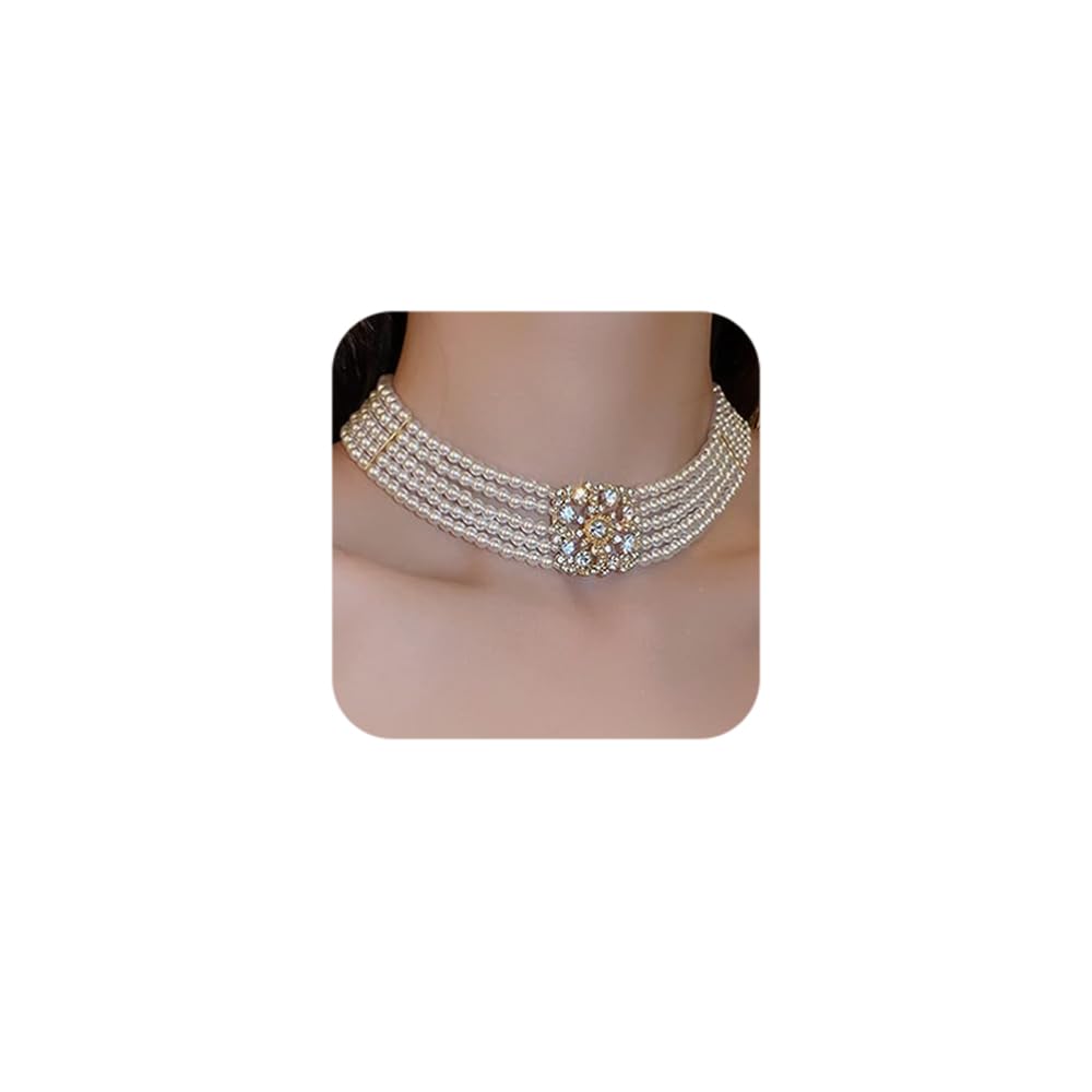 Octwine Collier Ras Du Cou Bohème à 3 Niveaux à Paillettes Pour Femme