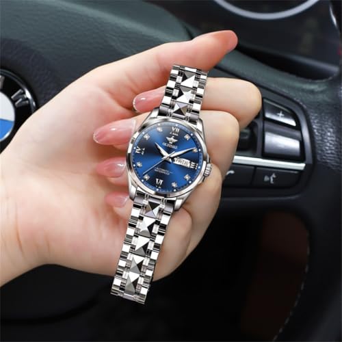 Image of OLEVS Automatic Womens Watch Mechanical Calendar Watches Diamond Fashion Waterproof Female Wrist Watch