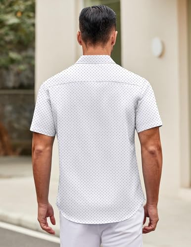 Image of COOFANDY Mens Short Sleeve Casual Button Down Shirts Summer Untucked Dress Shirts with Pocket