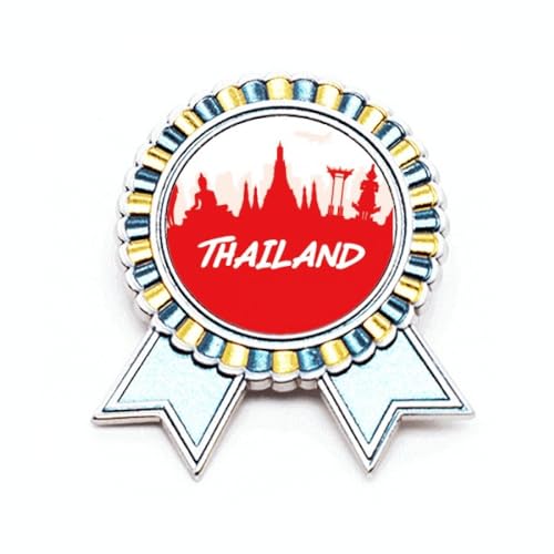 Broche Thaïlande en métal et liseré rouge pour sublimer vos vestes