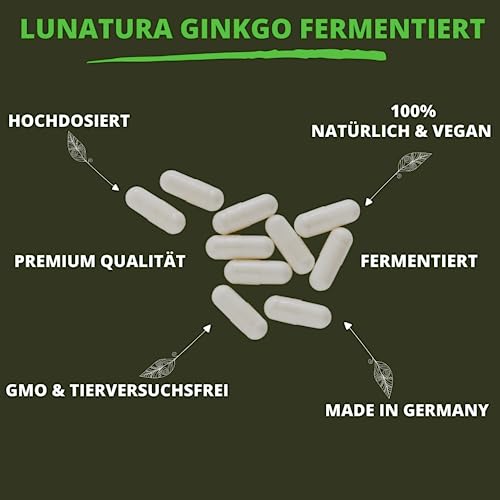 Lunatura - Fermentierte Ginkgo Kapseln - Ginkgonuss & Ginkgo Biloba Extrakt - 60 Kapseln vegan und glutenfrei - Zwei-Monats-Ration – Bild 5