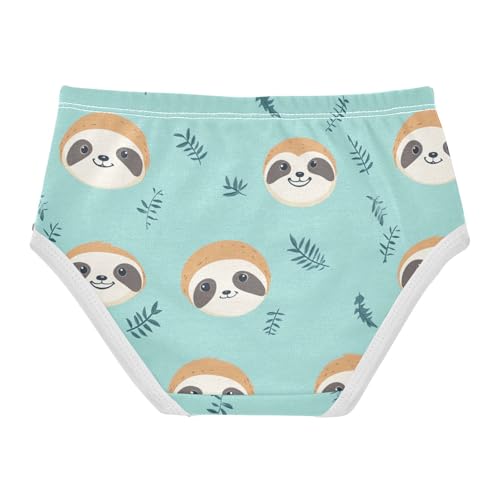 Wusikd Sloth Funny Girls' Underwear Cotton Cute Girls Briefs Soft Toddler Underwear 2T2
