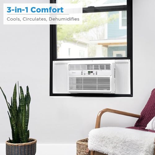 Image of Midea 12,000 BTU EasyCool Window Air Conditioner, Dehumidifier and Fan - Cool, Circulate and Dehumidify up to 550 Sq. Ft., Reusable Filter, Remote Control