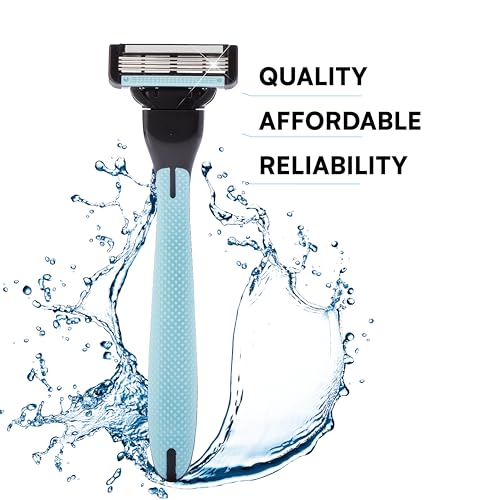 Image of E1 Virat 4-Blade Razor for Men with 4 Replacement Cartridges | Manual Shaving Razor | Smooth & Close Shave | Ergonomic Grip Handle | Daily Grooming Razor