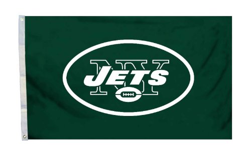 Fremont Die NFL New York Jets 3' x 5' Flag with Grommets, 3 x 5-Foot, Logo
