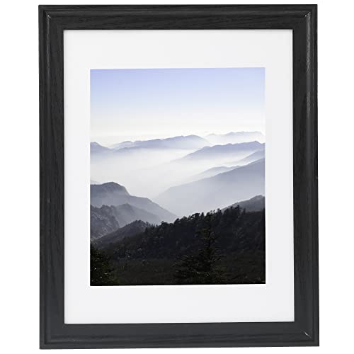 Medog Studio Gallery 11x14 Picture Frame, Certificate Frame, Arc Ultra Wide Edge Document Gallery Frame, Black, Wood