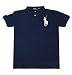 Polo Ralph Lauren Big Pony Custom Fit Mesh Polo Shirt (L, Navy)