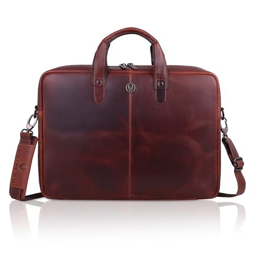 Image of WildHorn Leather Laptop Messenger Bag for Laptop /MacBook up to 15 inch| Padded Laptop Compartment |Office Bag I 365 Days Warranty