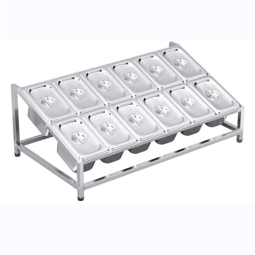 Organizador de especias – Soporte expandible de acero inoxidable de 2 niveles para sartenes, cucharones y tapas, solución de almacenamiento de cocina para 12 ollas de especias