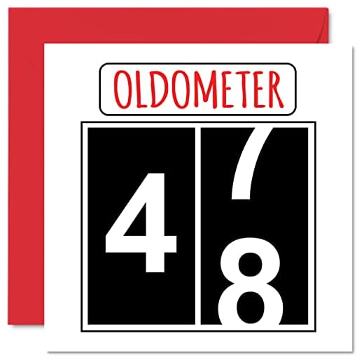 Divertidas tarjetas de cumpleaños 48 para hombres y mujeres, olómetro, tarjeta de feliz cumpleaños para papá, mamá, hermano, tarjetas de felicitación de 145 mmx145 mm, tarjeta de cumpleaños 48