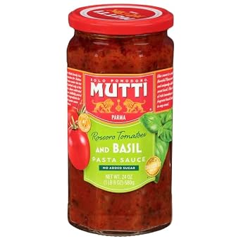 Mutti, Pasta Sauce No Added Sugar Rossoro Tomatoes and Basil, 24 Ounce