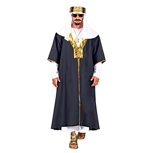 W WIDMANN MILANO Party Fashion - Disfraz de Sultán, Túnica con Túnica, Turbante, Árabe, Jeque, Príncipe, Disfraces de Carnaval