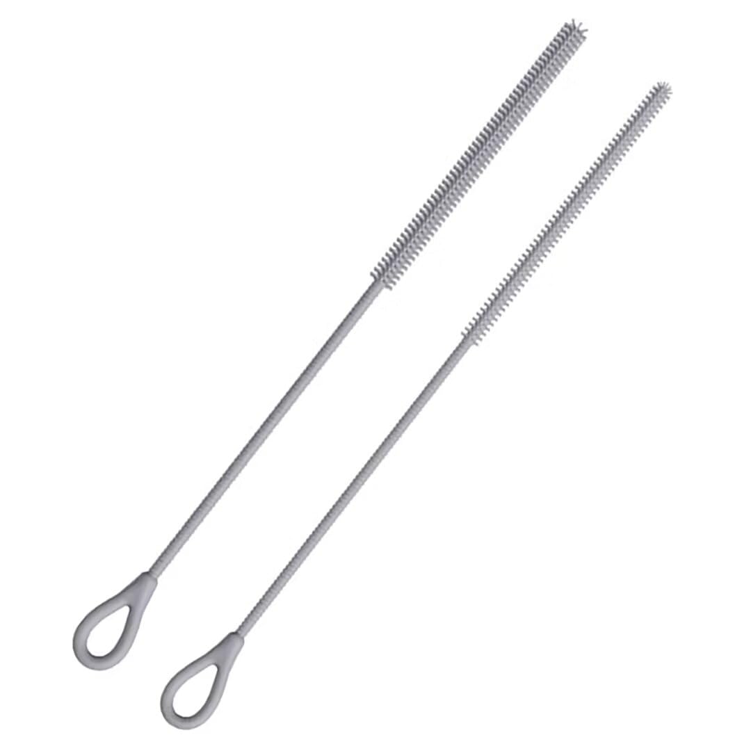 Issang Grey Silicone Straw Cleaner Brush, 2Pcs Reusable Straw Brush For Straws, Non-Slip Handle Soft And Bendable, 9.84In Extra Long With Steel Core, 6Mm+9Mm, For Stanley Metal Glass Straws
