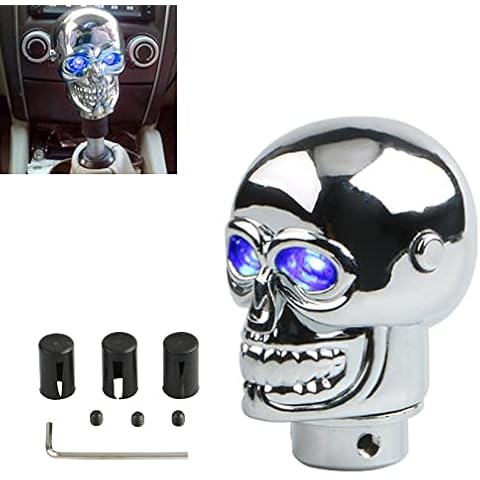 jeseny Pack-1 Skull Shift Knob, Automatic Car Stick Shift Handle, Shift Head Replacement Shifter Fit Most Manual Transmissions (Blue) Cover
