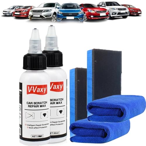 Xifyjus Cera reparadora de rayones for Autos V-Vaxy, Poltrpulse Ultimate Color Restorer Car Cera reparadora de rayones V-Vaxy, reparador y pulidor de rayones for Autos, restaurador de Pintura(2pcs)