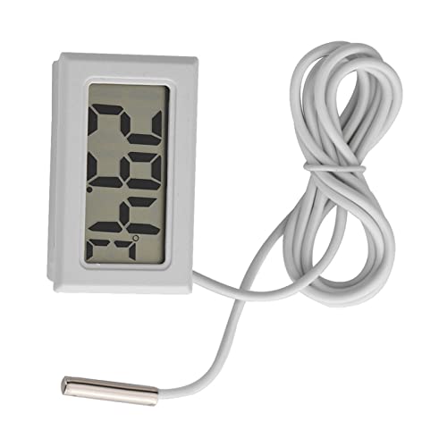 Dioche Termómetro Digital Mini Pantalla LED Medidor de Temperatura de Alta Precisión con Sensor de Sonda de 95 Cm para Incubadora de Reptiles de Invernadero de Acuario Blanco