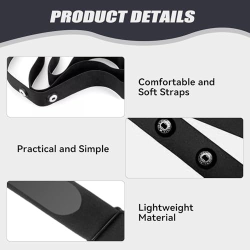 Ceinture Cardio Réglable, Sangle de Ceinture Élastique Sport Support Moniteur de fréquence Cardiaque Sangle Poitrine Rechange Poitrine Réglable Moniteur Compatible avec Wahoo Polar H10 H9 Coospo – Image 4