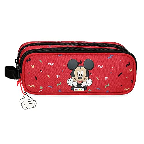 Disney - Estuche It´s A Mickey Thing Dos Compartimentos Y Asa Para Colgar En Oferta Disney It´s A Mickey Thing Estuche Doble Compartimento Rojo 23X9X7 Cms Poliéster