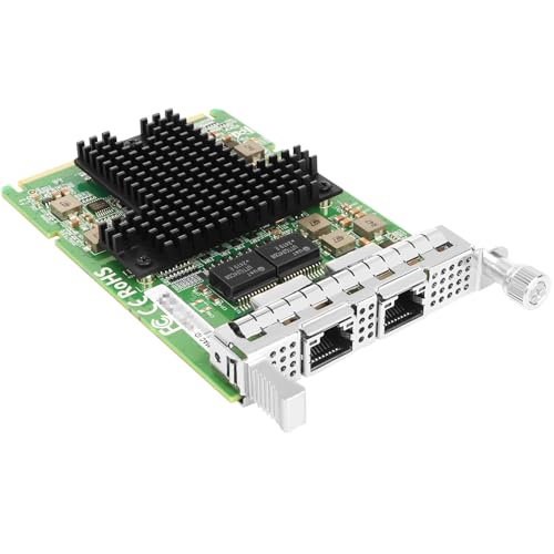 Tarjeta de Red Vogzone 10/5/2.5GbE Copper Dual RJ45 Ports OCP3.0 para Intel X710-T2L OCP3.0 | Adaptador Ethernet 10Gb OCP3.0 con chip Intel X710-AT2 compatible con Windows/Linux/VMware miniatura 1