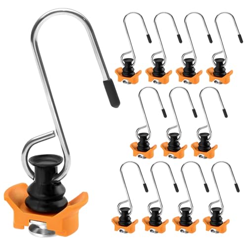 Produktbild von 4er-Set Airlineschienen-Haken Mit Einzelbolzen & Feder – L-Schienenhaken, Bis 45 Kg – Für Anhänger, PKW, Camper & Garage – Schwarz