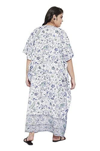 Image of Gypsie Blu Women Plus Size Kaftan Dress Beach Cover Up Maxi Dresses for Women, V-Neck Kimono Sleeve 1X-3X