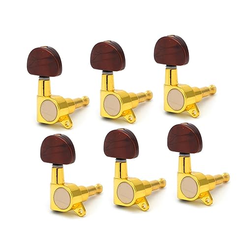 Yardwe 6pcs Guitar Tuning Pegs Essential Replacement for Old or Worn Sealed Guitar Machine Heads for Electric Wooden