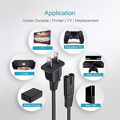 Power Cord for TCL Roku TV - 6FT Power Cord for TCL Roku Smart LED LCD HD TV 24 32 40 42 43 48 50 55 60 65 75 85 Inch TV 2Prong Power Cord Wire Cable Replacement [UL Listed]