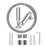 OOTSR Wall Mount Children's Art Projects Display Curtain Rod Set - Stainless Steel Photo Hanging Clothesline Window Curtain Tension Wire Multi-purpose Crafts Organizer (5 Meter)