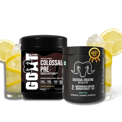 Colossal Pre Workout with Colossal Creatine 2:1 (Micronised Creatine Monohydrate + HCL) Combo | Energy, Strength & Muscle Power | Masala Lemonade & Nimbu Pani-picture-24