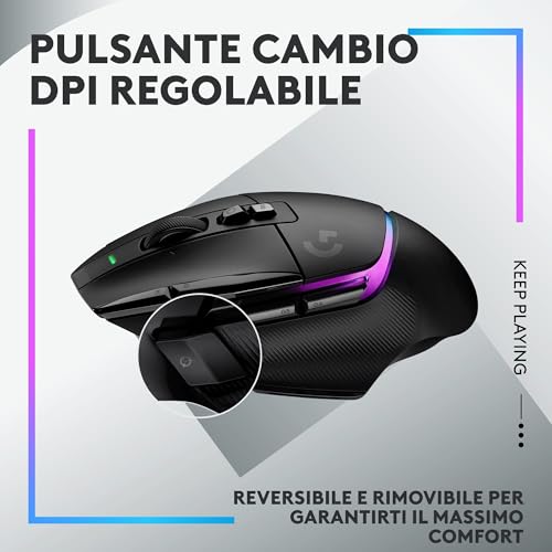G502 X PLUS LIGHTSPEED + G640 SE COMBO - Mouse Gaming RGB wireless e tappetino per gaming in tessuto di grandi dimensioni (460 x 400 x 3 mm) - Nero - Mouse gaming - Immagine 5