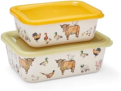 Cooksmart Set of 2 Bamboo Food containers | Modern Designed Food ...