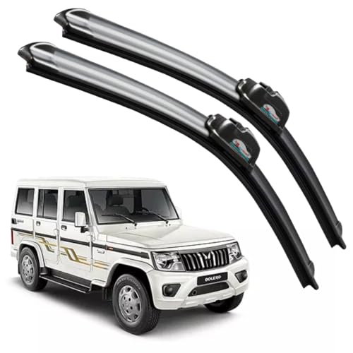 Image of Frameless Rubber Car Wiper Blades Set of 2 Compatible with (Mahindra Bolero (2012-2020) (D-16,P-16))
