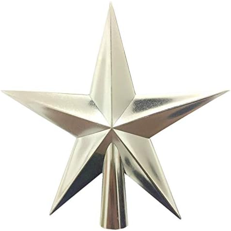 Christmas Tree Topper Glitter Star Xmas for Christmas Tree Decoration 4 inch (Silver, 4 inch)