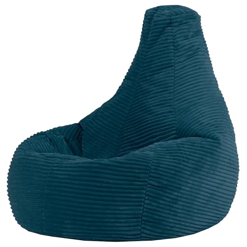Icon Dalton Puff Infantil, Suaves y Cómodos Tela de Pana, Puff con Relleno Includio, Sillas Infantiles, Sillon Niños Infantil para Decoracion Habitacion Niña o Niño, Verde Azulado