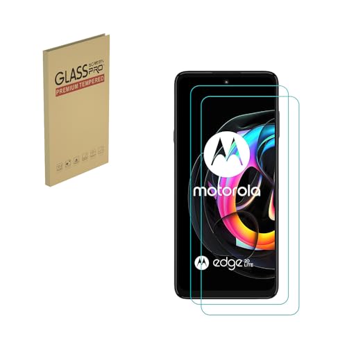 HYGMOCC Diseñado para el protector de pantalla de vidrio templado Motorola Edge 20 Lite/MOTO Edge 20 Lite, HD transparente, dureza 9H, anti arañazos, compatible con estuches (2 piezas)