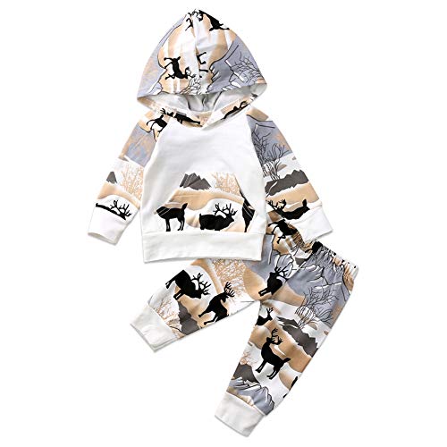 Geagodelia Babykleidung Set - Langarm Kapuzenpullover + Hose Für Jungen & Mädchen