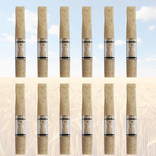 Lot de 12 Filtres à Cigarettes Réutilisables en Paille de blé avec Filtre Multiple pour Cigarettes de Taille Standard Ø8 mm, Cigarettes Fines Ø6 mm et Ø5 mm