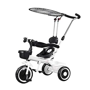 3 In 1 Kinderwagen Kinderwagen Kinderfiets Multifunctioneel Met Zonneklep Met Opvouwbaar Voetpedaal 2 Kleuropties (Kleur: Geel) (Wit)