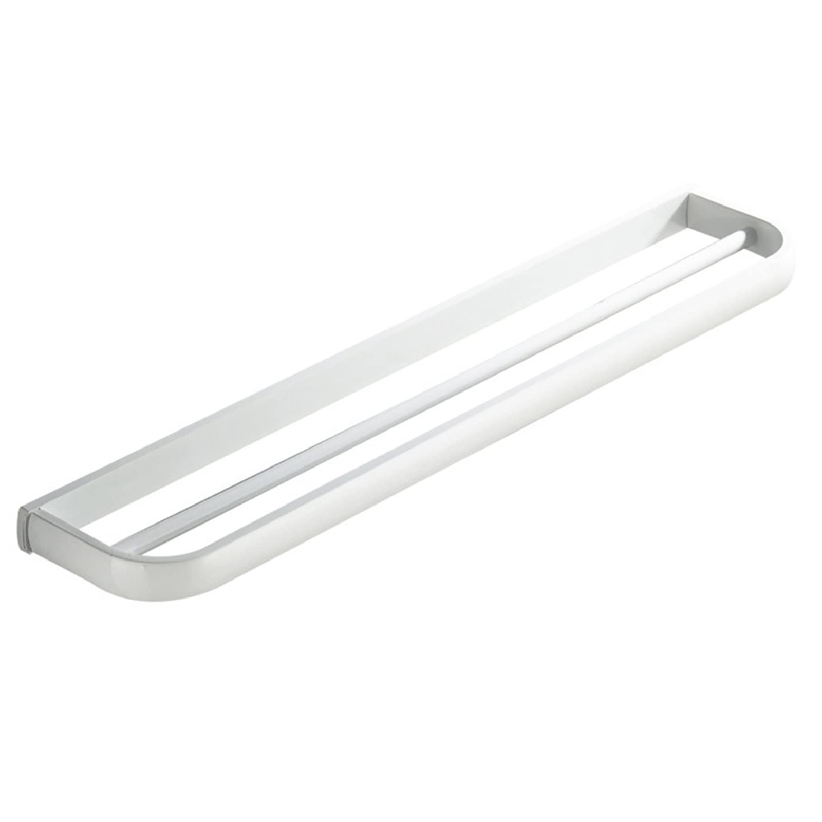 Porte-serviettes mural pour salle de bain blanc de 22 pouces en laiton